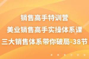 （10939期）销售-高手特训营，美业-销售高手实操体系课，三大销售体系带你破局-38节