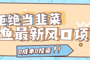拒绝当韭菜！（11781期）闲鱼最新风口项目，0成本0投资，当日出单，日入1000+