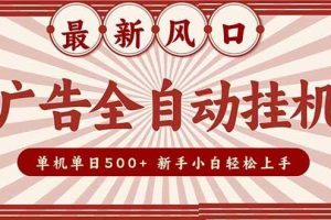 （16847期）2025最新风口 广告全自动挂机 单机单机单日500+ 矩阵放大 电脑越多收益越大。新手小白轻松上手